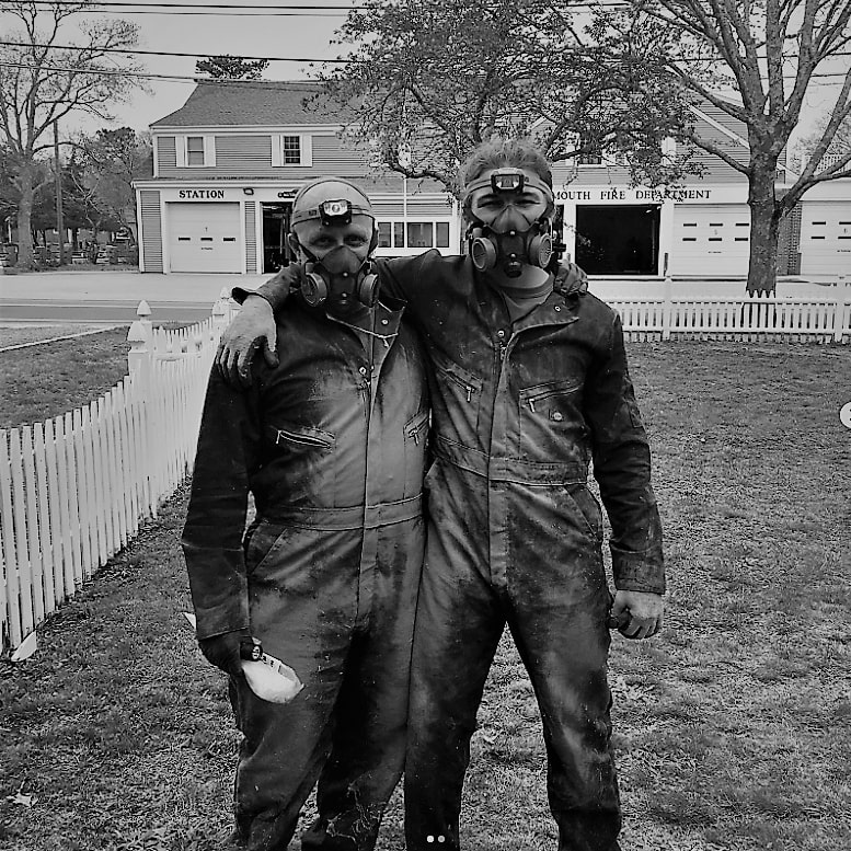 Seaside Gas Technicians Wearing Gas Masks